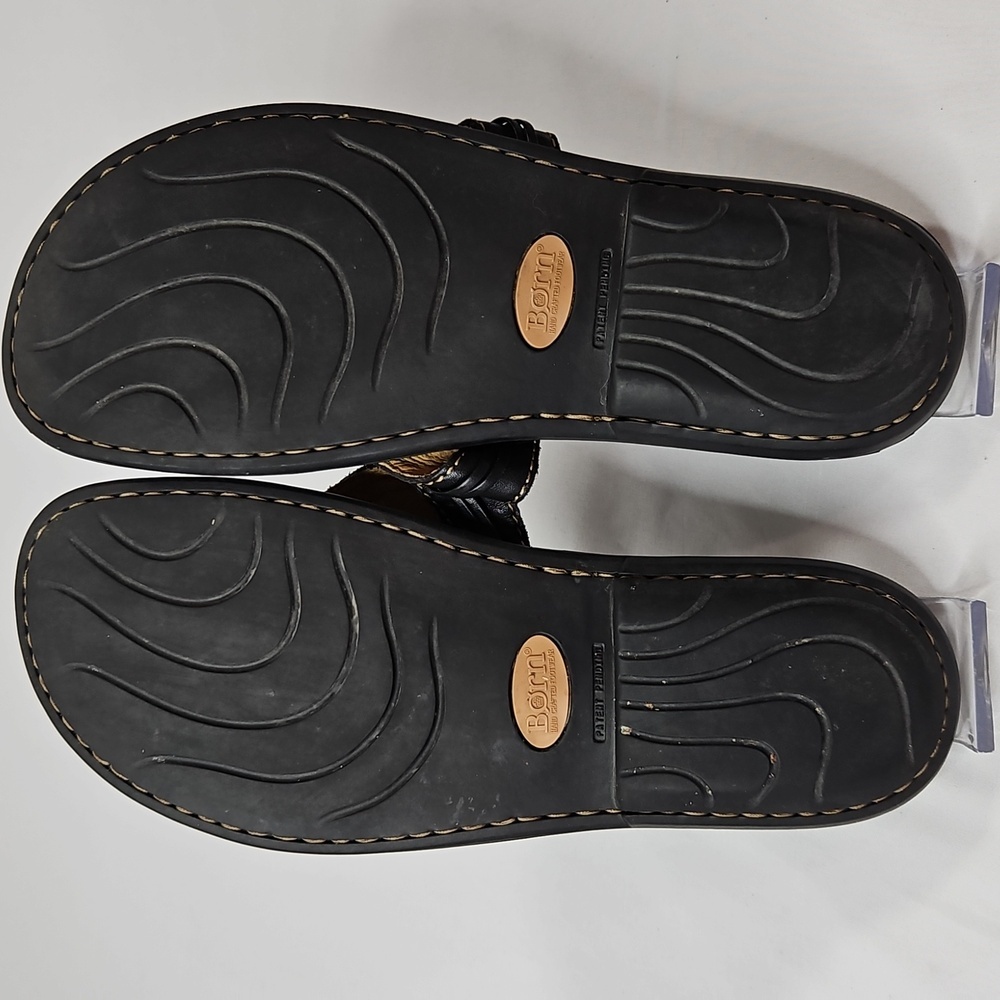 Born Womens Black Leather Sandals Size 10 - Picture 5 of 7